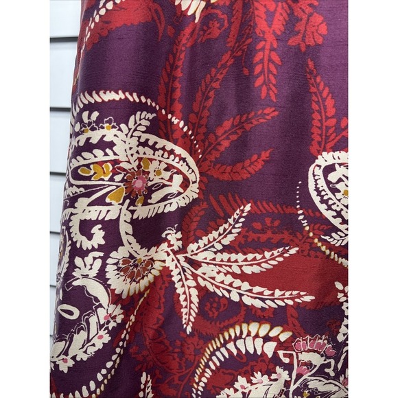 Talbots 100% Silk Paisley Floral A-Line Tie Belt Wrap Skirt Size 12 - Picture 8 of 11